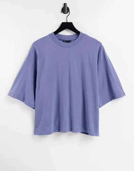 Синяя футболка свободного кроя ASOS DESIGN-Голубой