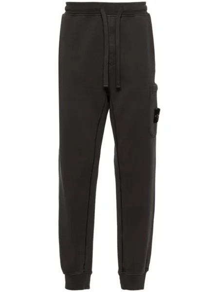 Stone Island спортивные брюки с нашивкой Compass, серый