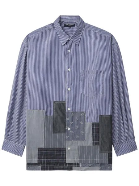 Comme des Garçons Homme рубашка в технике пэчворк, синий
