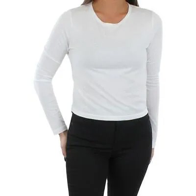 Женская белая хлопковая укороченная футболка с принтом J Brand Carolina, топ M BHFO 8293