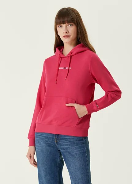 Розовый свитшот с капюшоном Tommy Jeans