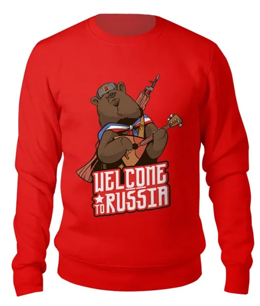 Свитшот Printio Welcome to russia красный 2XL