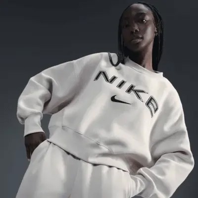 Толстовка Nike Sportswear Phoenix Fleece, цвет Light Orewood Brown/White/Armory Navy