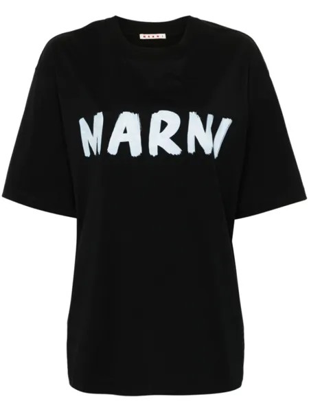 Marni футболка с логотипом, черный