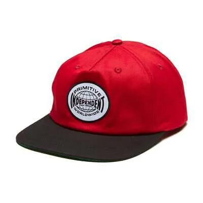 Бейсболка Primitive x Independent Truck Co. Global Snapback (красная) с 5 панелями