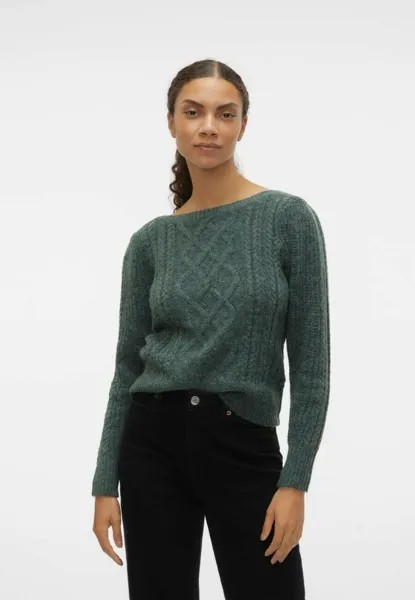 Свитшот Vero Moda VMMARA LS BOATNECK GA EXC, цвет dark forest