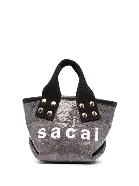 Sacai маленькая сумка-тоут с логотипом