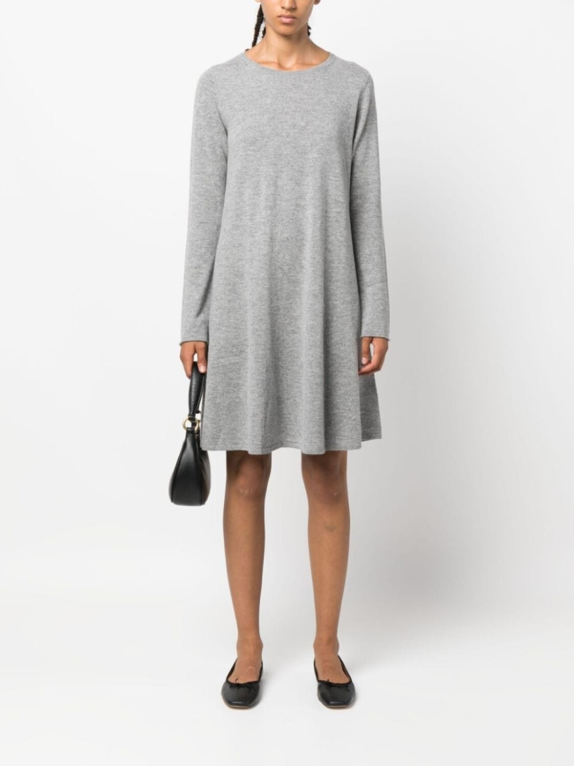 Allude трикотажное платье мини с длинными рукавами, серый