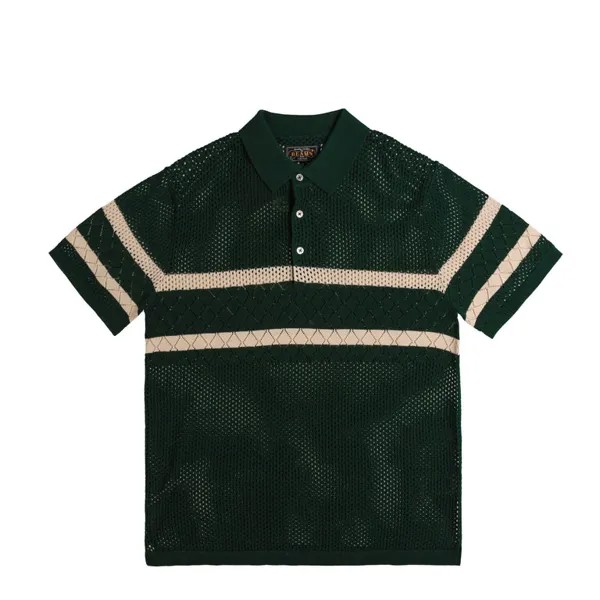 Свитер Knit Polo Mesh Stripe Beams Plus, зеленый