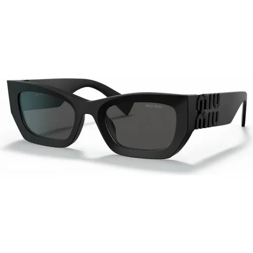 Солнцезащитные очки Miu Miu, прямоугольные, оправа: пластик, с защитой от УФ, для женщин, черный