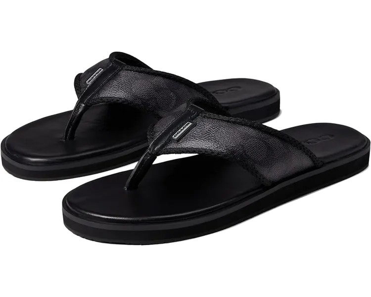 Сандалии COACH Signature Flip-Flop, цвет Charcoal/Black 2