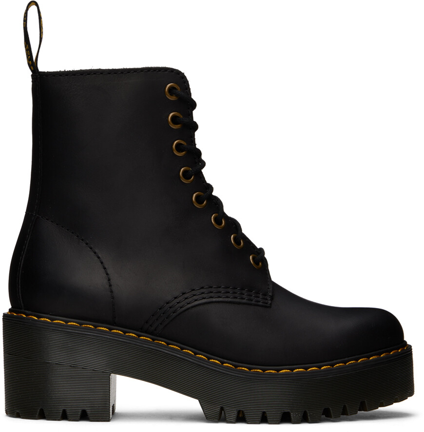 Черные высокие ботильоны Shriver Dr. Martens