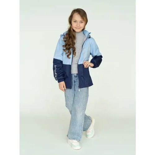 Ветровка Arctic Kids летняя, подкладка, капюшон, светоотражающие элементы, несъемный капюшон, карманы, регулируемый капюшон, манжеты, размер 152, голубой, синий
