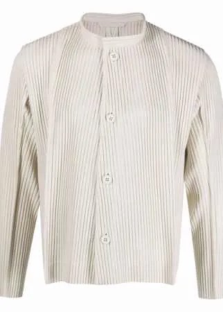 Homme Plissé Issey Miyake плиссированная куртка-рубашка с воротником-стойкой