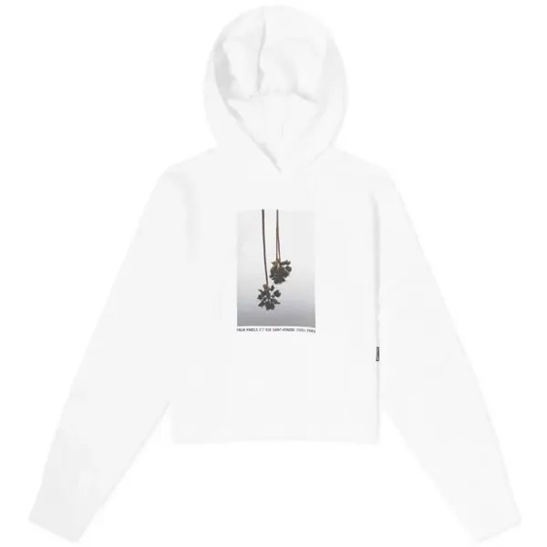 Palm Angels Mirage Fitted Hoodie With Palm Print, white