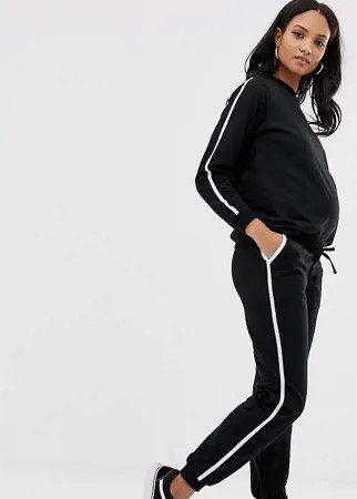 Спортивный костюм из свитшота и джоггеров с посадкой под животом ASOS DESIGN Maternity-Черный