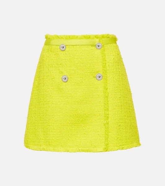 Твидовая мини-юбка букле Versace, желтый