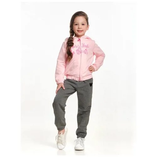Школьный фартук Mini Maxi, размер 98, розовый, серый