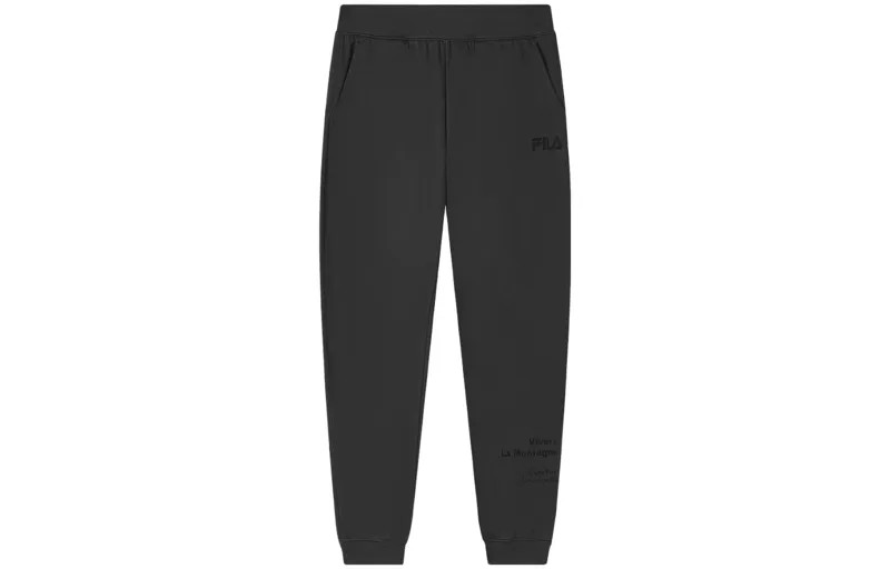 Трикотажные спортивные штаны женские, цвет черный как смоль Fila
