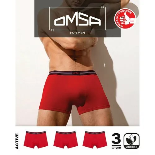 Трусы Omsa, 3 шт., размер 44(S), красный