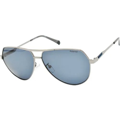 Солнцезащитные очки Polaroid PLD 2145/G/S/X, серебряный, синий