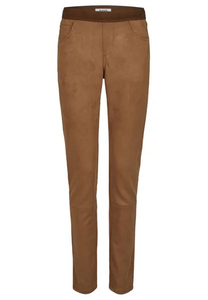 Брюки ANGELS Lederimitathose Lederimitathose Skinny Shape Seam mit Ziernähten, коричневый