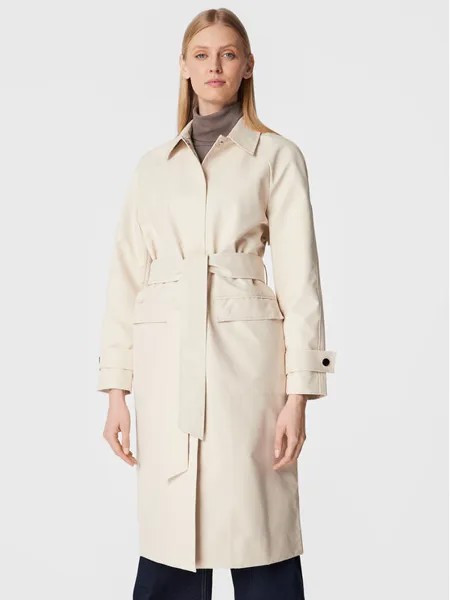 Пальто из линя стандартной посадки Calvin Klein, экрю