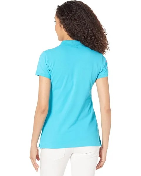 Поло U.S. POLO ASSN. Neon Logos Short Sleeve Polo Shirt, цвет Scuba Blue