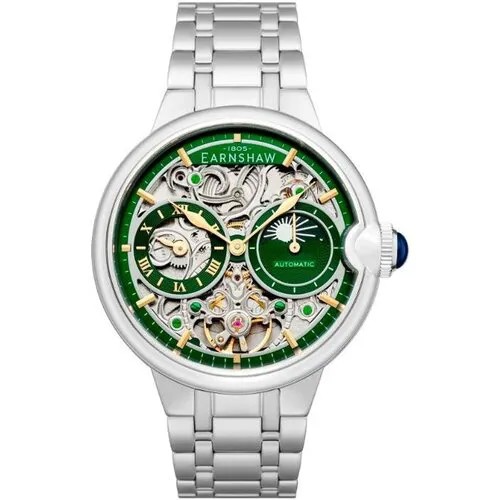 Наручные часы EARNSHAW Часы Earnshaw ES-8242-66, зеленый, серебряный