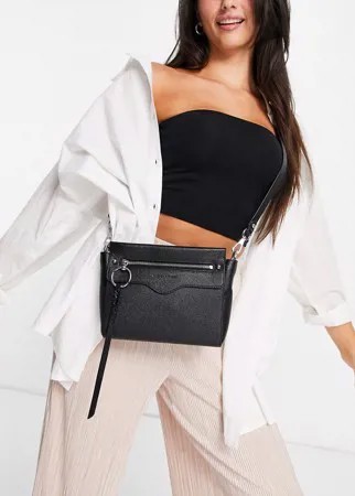 Черная сумка через плечо с акцентной молнией Rebecca Minkoff-Черный цвет
