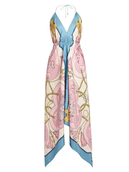 Платье-шарф с платком и бабочкой в стиле бохо Etro, розовый