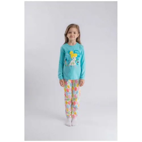 Пижама Свiтанак для девочек, брюки, размер 86.92-52, голубой