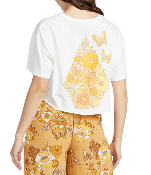 Укороченная футболка с рисунком Volcom Sun Keep Trim, белый