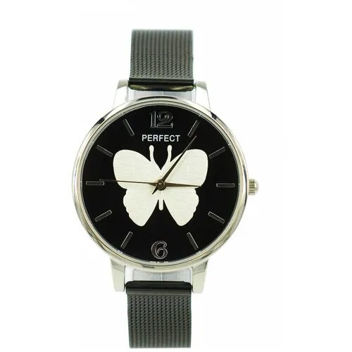 Perfect часы наручные, кварцевые, на батарейке, женские, металлический корпус, кожаный ремень, металлический браслет, с японским механизмом E335-2