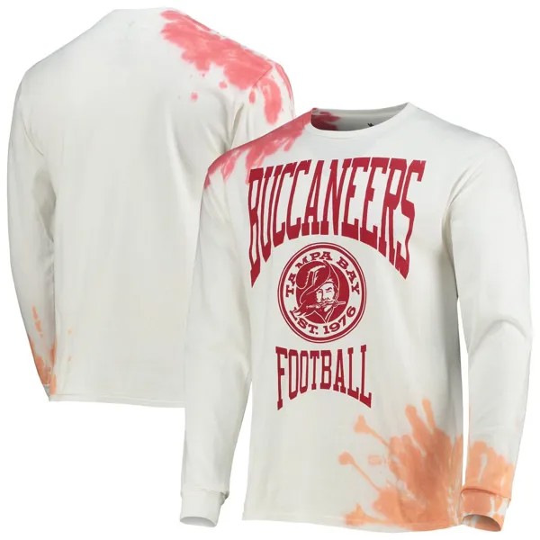 Мужская футболка Junk Food Cream Tampa Bay Buccaneers с длинными рукавами и принтом тай-дай