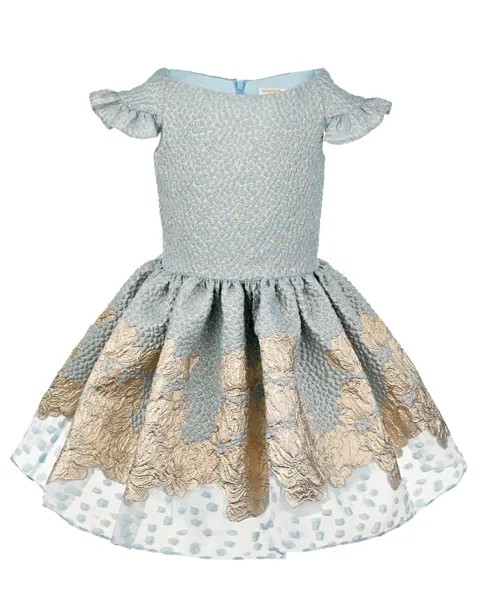 Платье с вышивкой и аппликациями David Charles детское