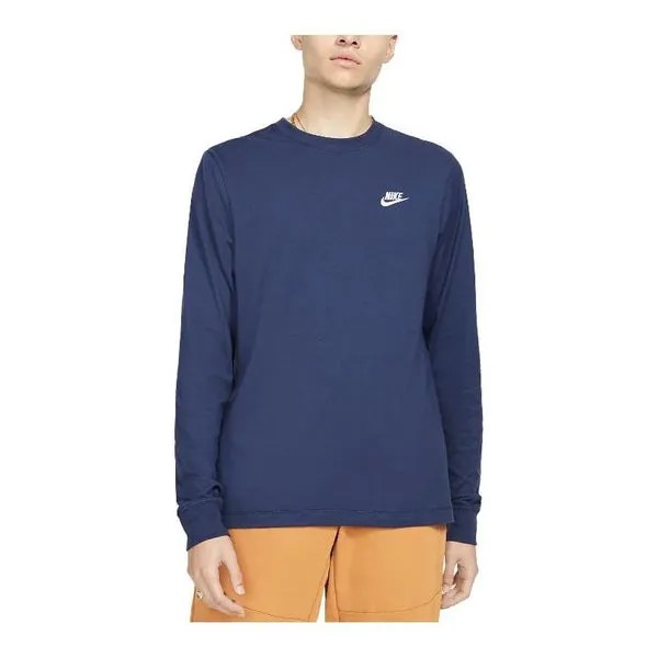Футболка Nike Sportswear Club Long-Sleeve T-Shirt 'Blue', синий