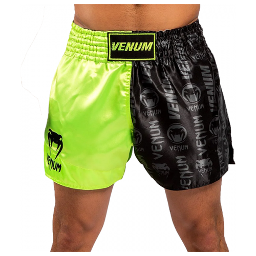 Шорты для тайского бокса Venum Logos Black/Yellow (XL)
