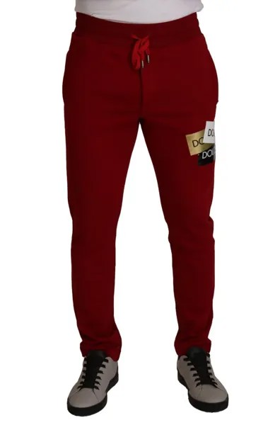 Брюки DOLCE - GABBANA Красные хлопковые спортивные штаны с нашивкой-логотипом для бега IT46 / W32 / S