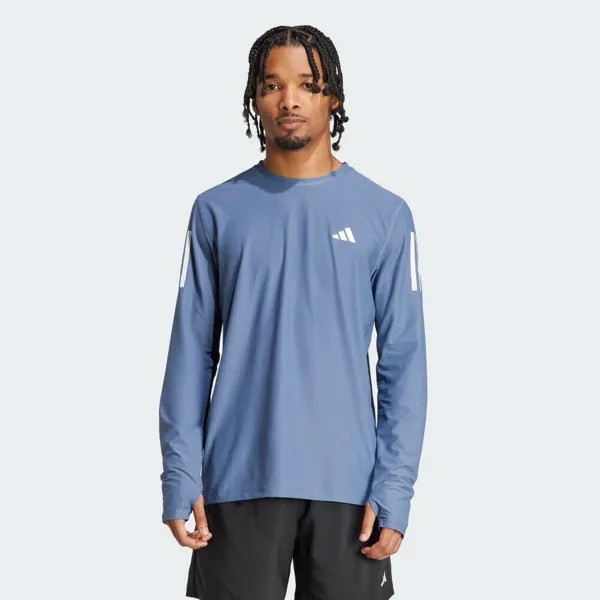 Футболка Adidas Own the Run Long Sleeve T-Shirt, цвет Pre-Rubbed Ink