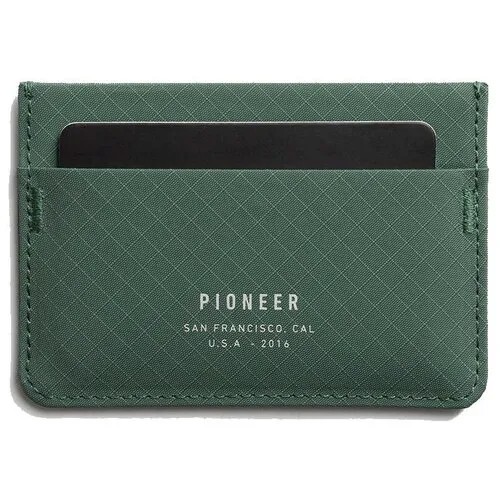 Кошелек PIONEER, текстиль, без застежки, 3 отделения для банкнот, отделение для карт, зеленый
