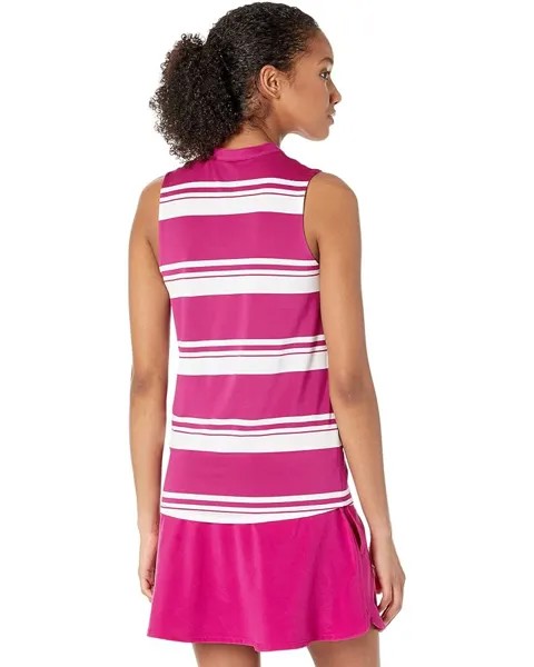 Поло Puma Cloudspun Valley Stripe Sleeveless Polo, цвет Festival Fuchsia