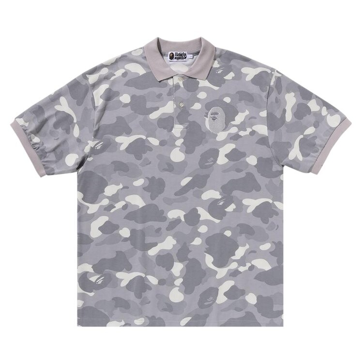 Поло BAPE City Camo Large Ape Head Polo Relaxed Fit, серый