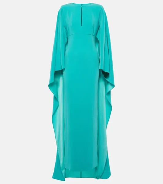 Платье из креп-атласа с вырезами Roland Mouret, синий