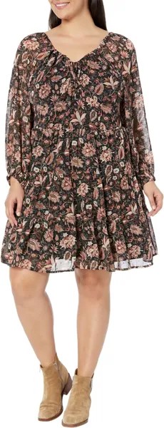 Платье Madewell Plus Teresa Long Sleeve Tie Retro Mini Dress, цвет True Black