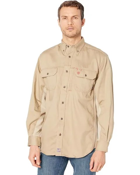 Рубашка Ariat FR Solid Vent Long Sleeve Work, хаки