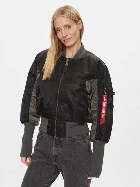 Бомбер стандартного кроя Alpha Industries, черный