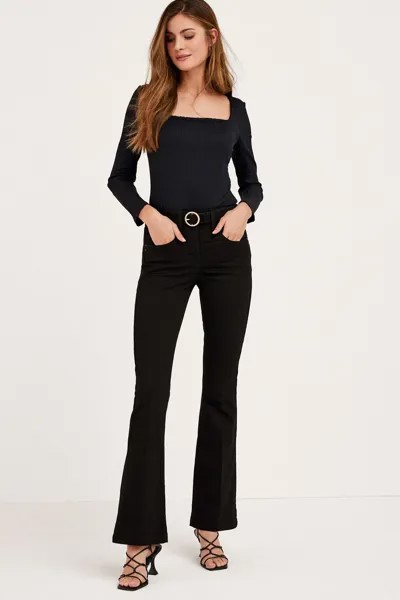 Расклешенные джинсы утягивающие и моделирующие фигуру Next, черный