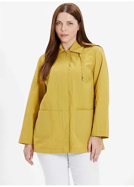 Горчичный женский тренч 24YSL9361-BB Selen, оранжевый