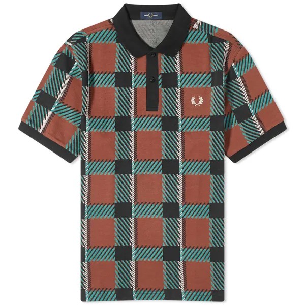 Футболка-поло Fred Perry Llitch Tartan, коричневый